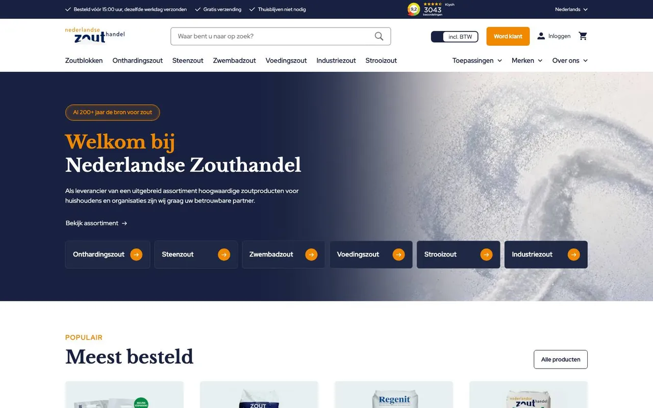 Nederlandse Zouthandel website