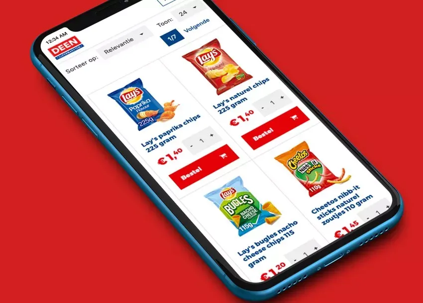 Ordering from the product overview, with the data from Exact