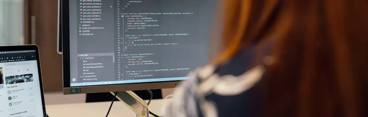 Code on a screen