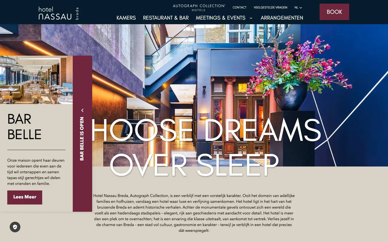 Hotel Nassau Breda website