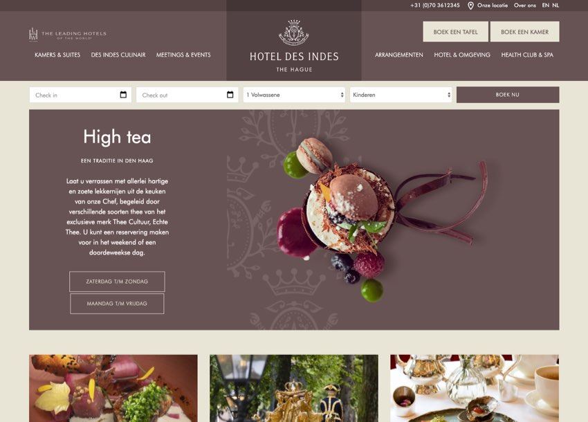 Website Hotel Des Indes